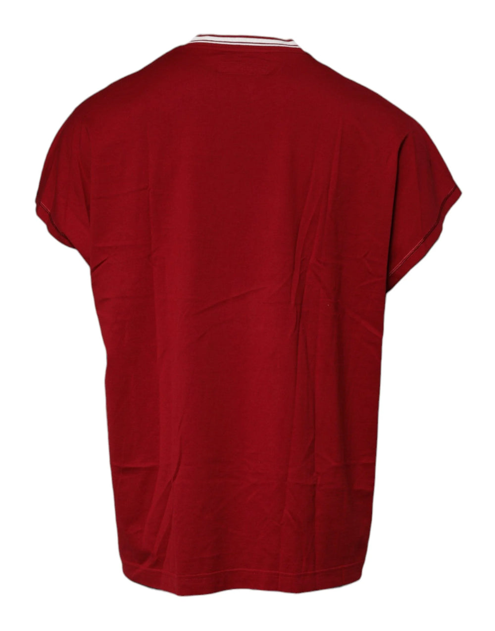 Dolce & Gabbana Red Logo Crown Cotton Crew Neck T-shirt - T-Shirts