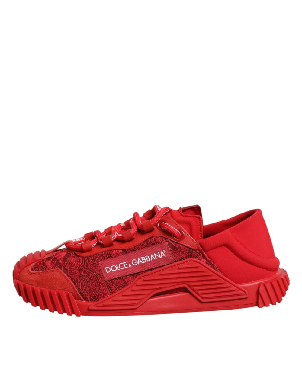 Dolce & Gabbana Red Logo Lace Low Top NS1 Sneakers Shoes - EU37.5/US7