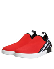 Dolce & Gabbana Red Logo Low Top Slip On Men Sneakers Shoes - EU40/US7 - Sneakers