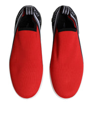 Dolce & Gabbana Red Logo Low Top Slip On Men Sneakers Shoes - EU40/US7 - Sneakers