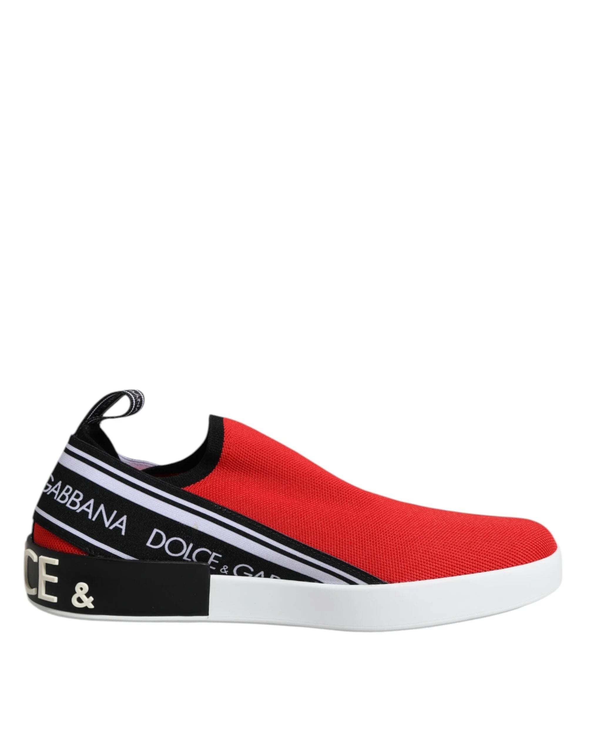 Dolce & Gabbana Red Logo Low Top Slip On Men Sneakers Shoes - EU40/US7 - Sneakers