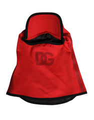 Dolce & Gabbana Red Logo Polyester Wide Brim Balaclava Hat - Balaclavas