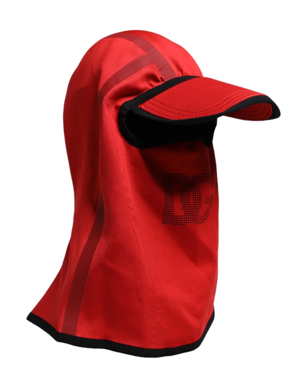 Dolce & Gabbana Red Logo Polyester Wide Brim Balaclava Hat - Balaclavas