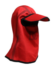 Dolce & Gabbana Red Logo Polyester Wide Brim Balaclava Hat - Balaclavas