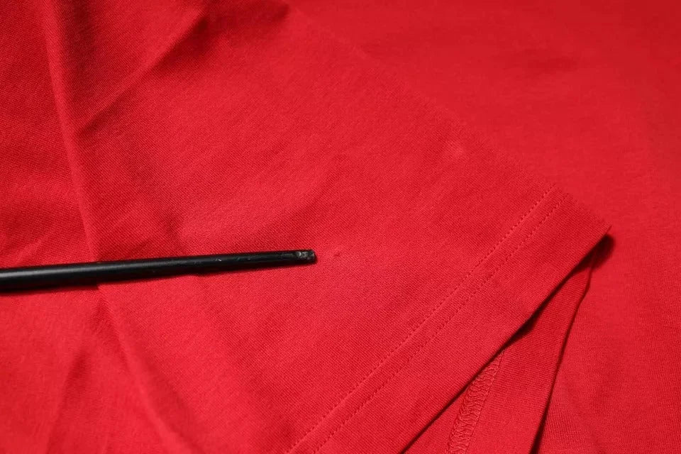 Dolce & Gabbana Red Logo Print Cotton Crew Neck T-shirt - IT42 | XS - T-Shirts