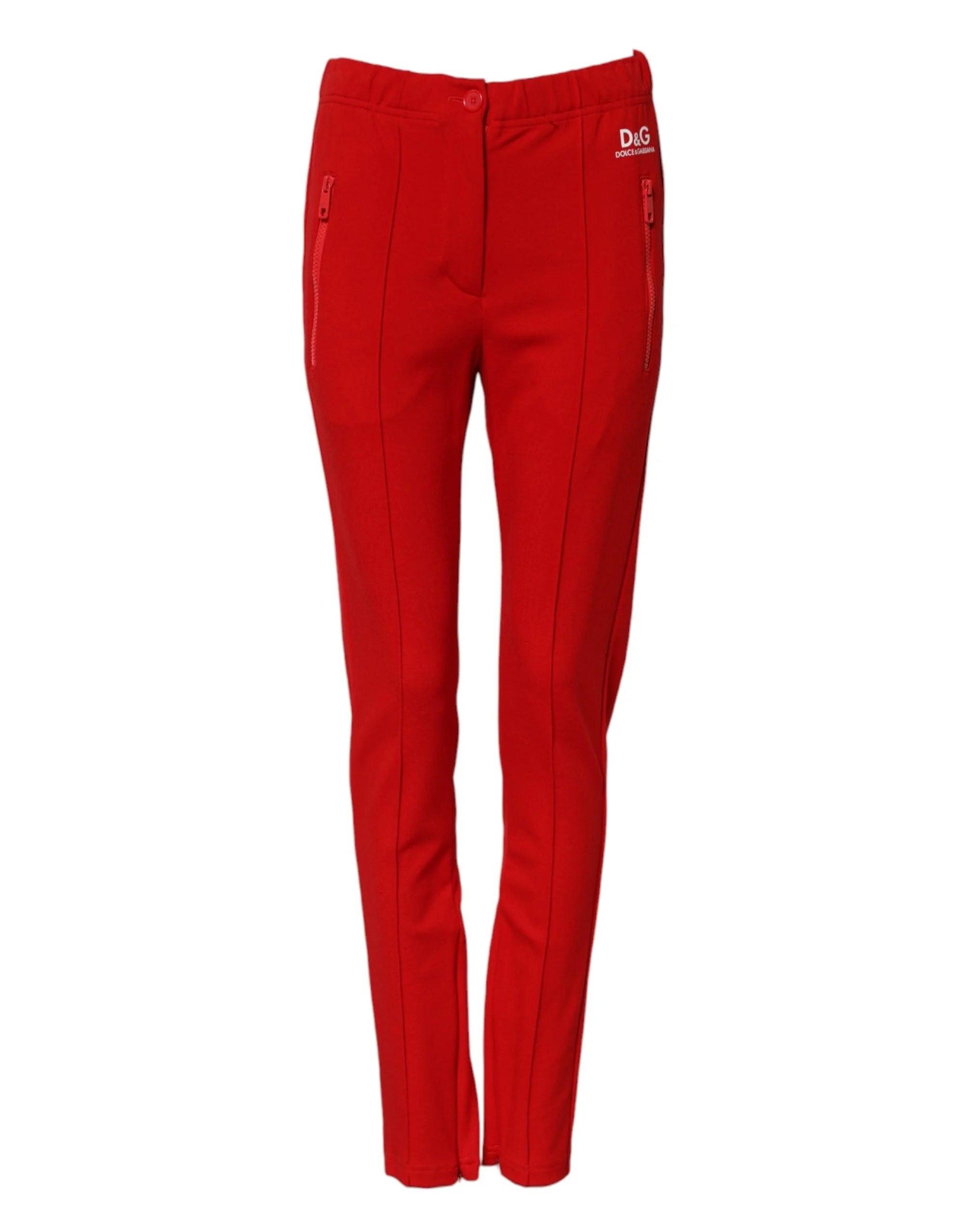 Dolce & Gabbana Red Mid Waist Slim Fit Pants - IT38 | XS