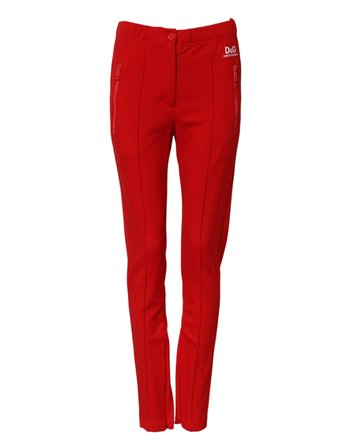 Dolce & Gabbana Red Mid Waist Slim Fit Pants - IT38 | XS