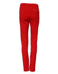 Dolce & Gabbana Red Mid Waist Slim Fit Pants - IT38 | XS - Joggers