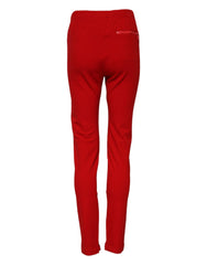 Dolce & Gabbana Red Mid Waist Slim Fit Pants - IT38 | XS - Joggers