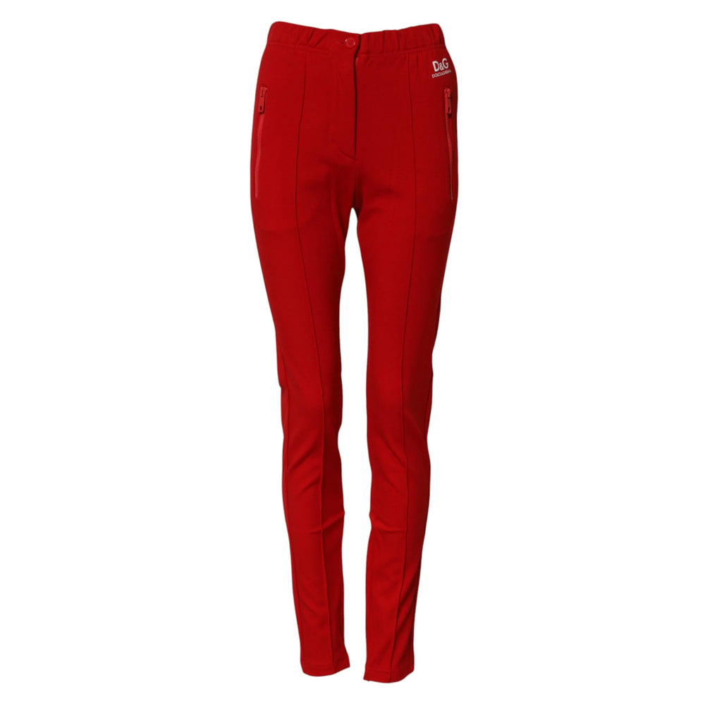 Dolce & Gabbana Red Mid Waist Slim Fit Pants - IT38 | XS - Joggers