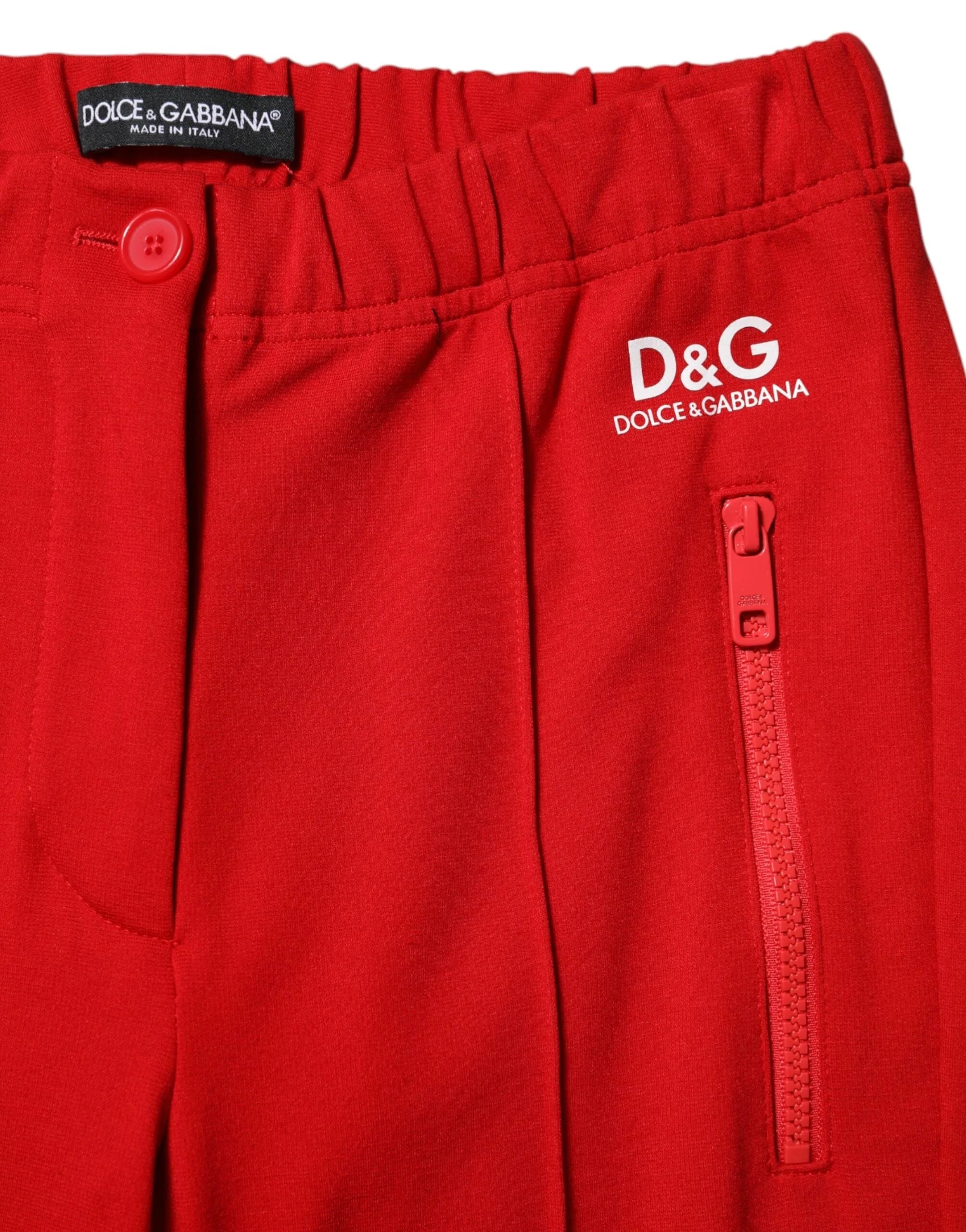 Dolce & Gabbana Red Mid Waist Slim Fit Pants - IT38 | XS - Joggers