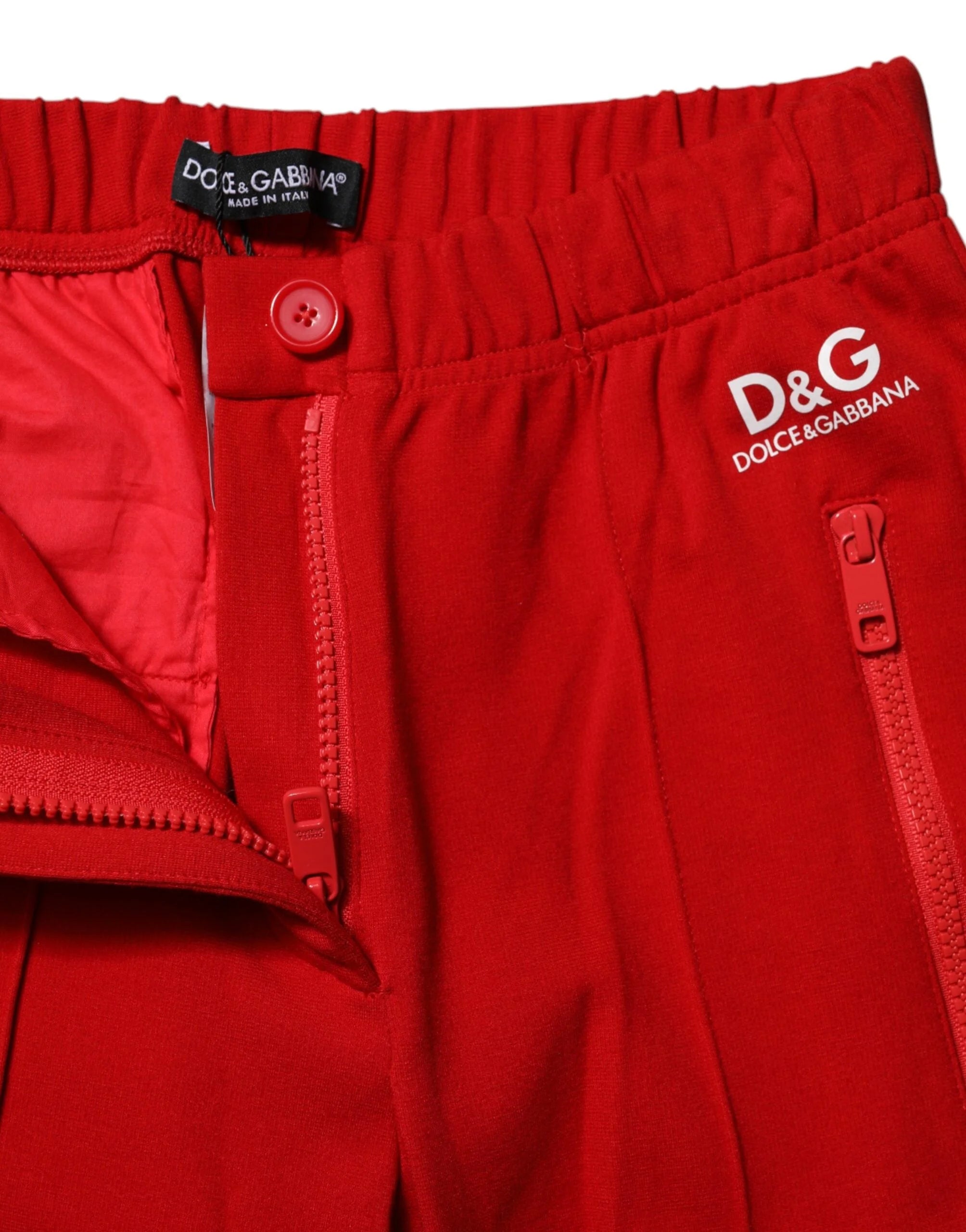 Dolce & Gabbana Red Mid Waist Slim Fit Pants - IT38 | XS - Joggers