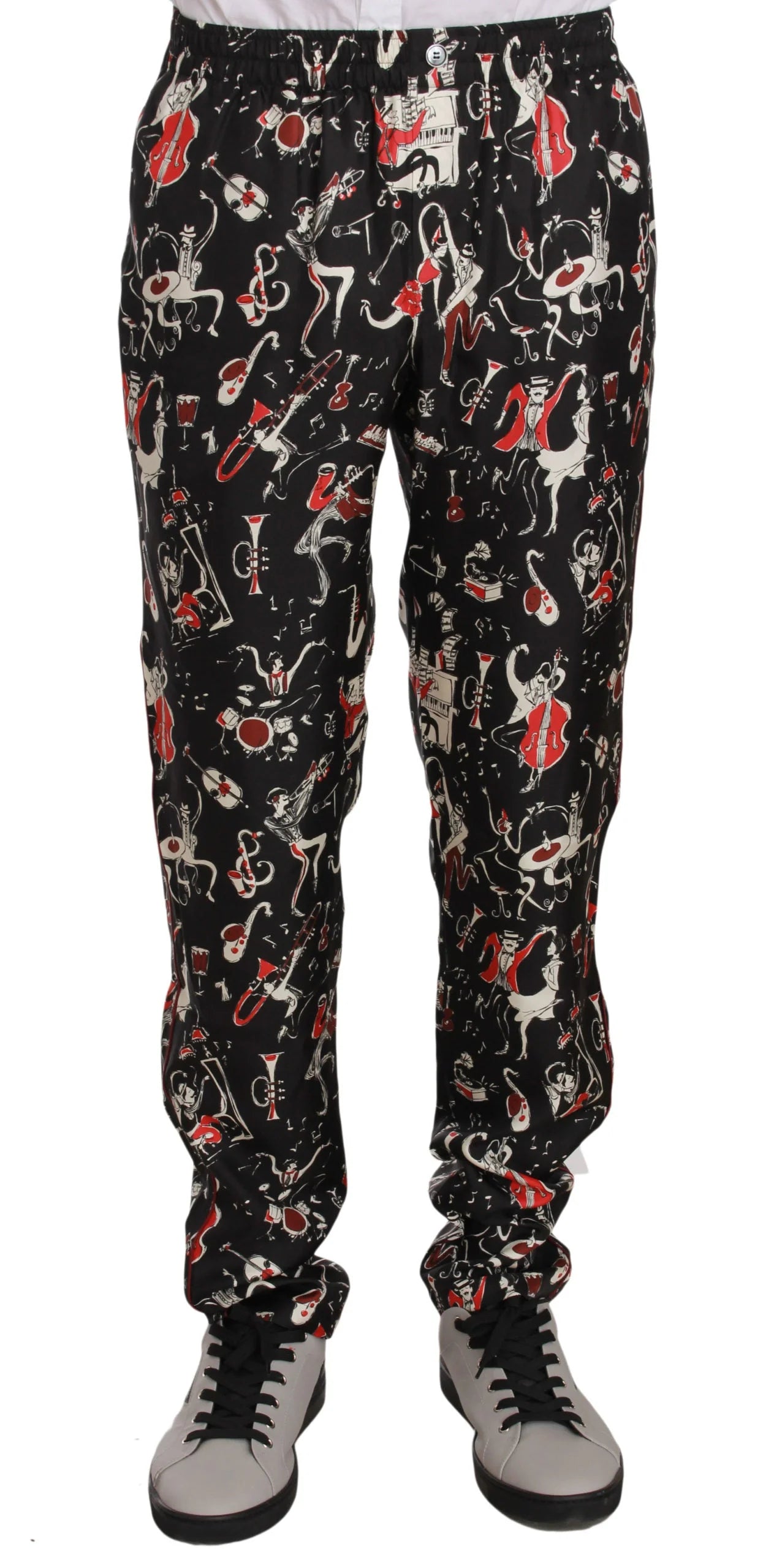 Dolce & Gabbana Red Musical Instrument Print Sleepwear Pants - IT48 | M - Joggers