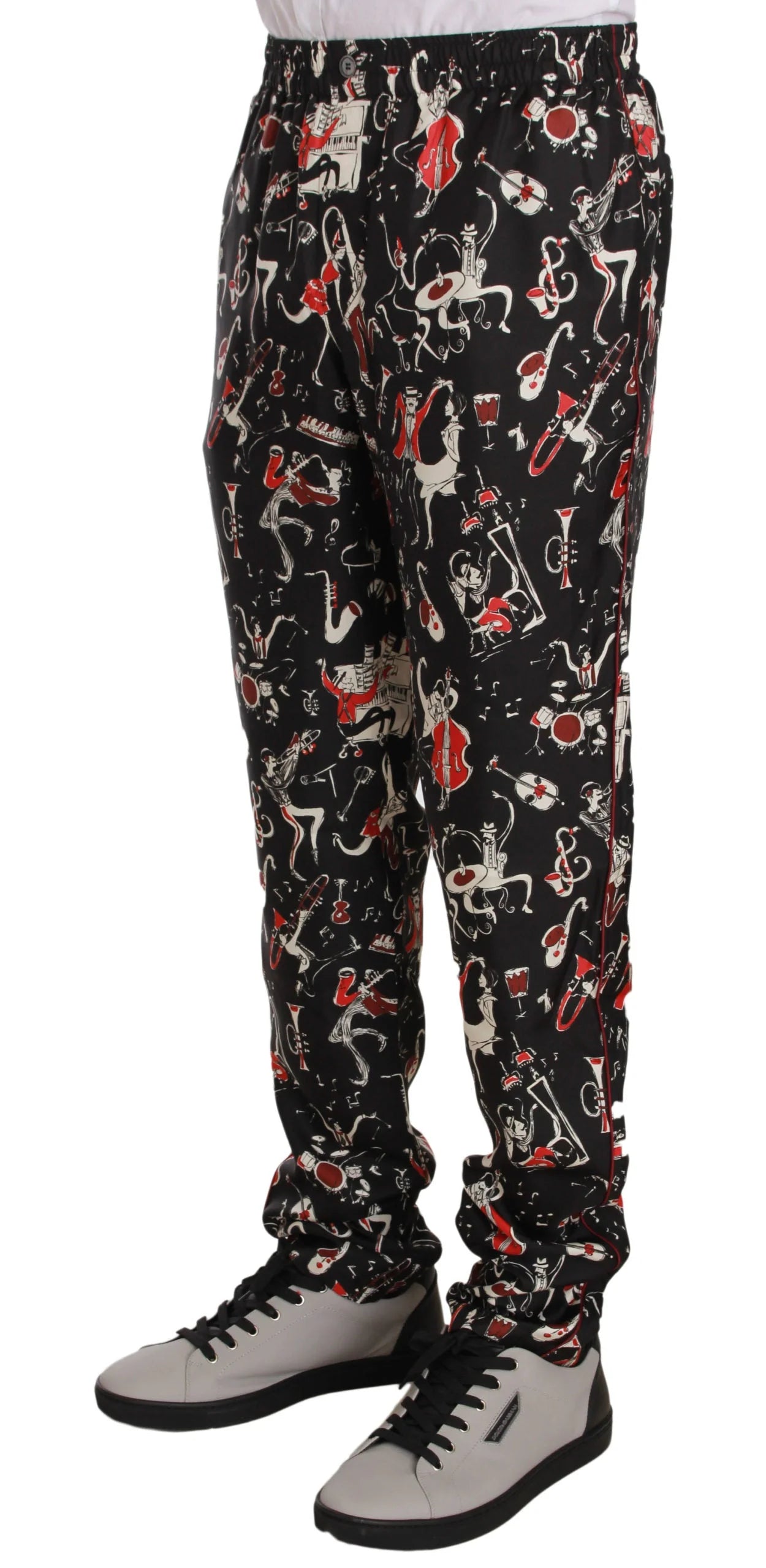 Dolce & Gabbana Red Musical Instrument Print Sleepwear Pants - IT48 | M - Joggers