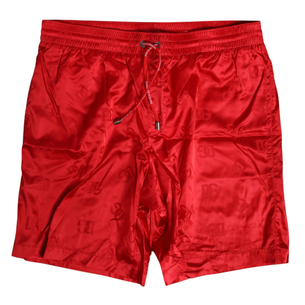 Dolce & Gabbana Red Nylon Drawstring Beachwear Shorts Swimwear - IT4 | S - Boardshorts