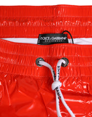 Dolce & Gabbana Red Nylon Drawstring Beachwear Shorts Swimwear - IT4 | S