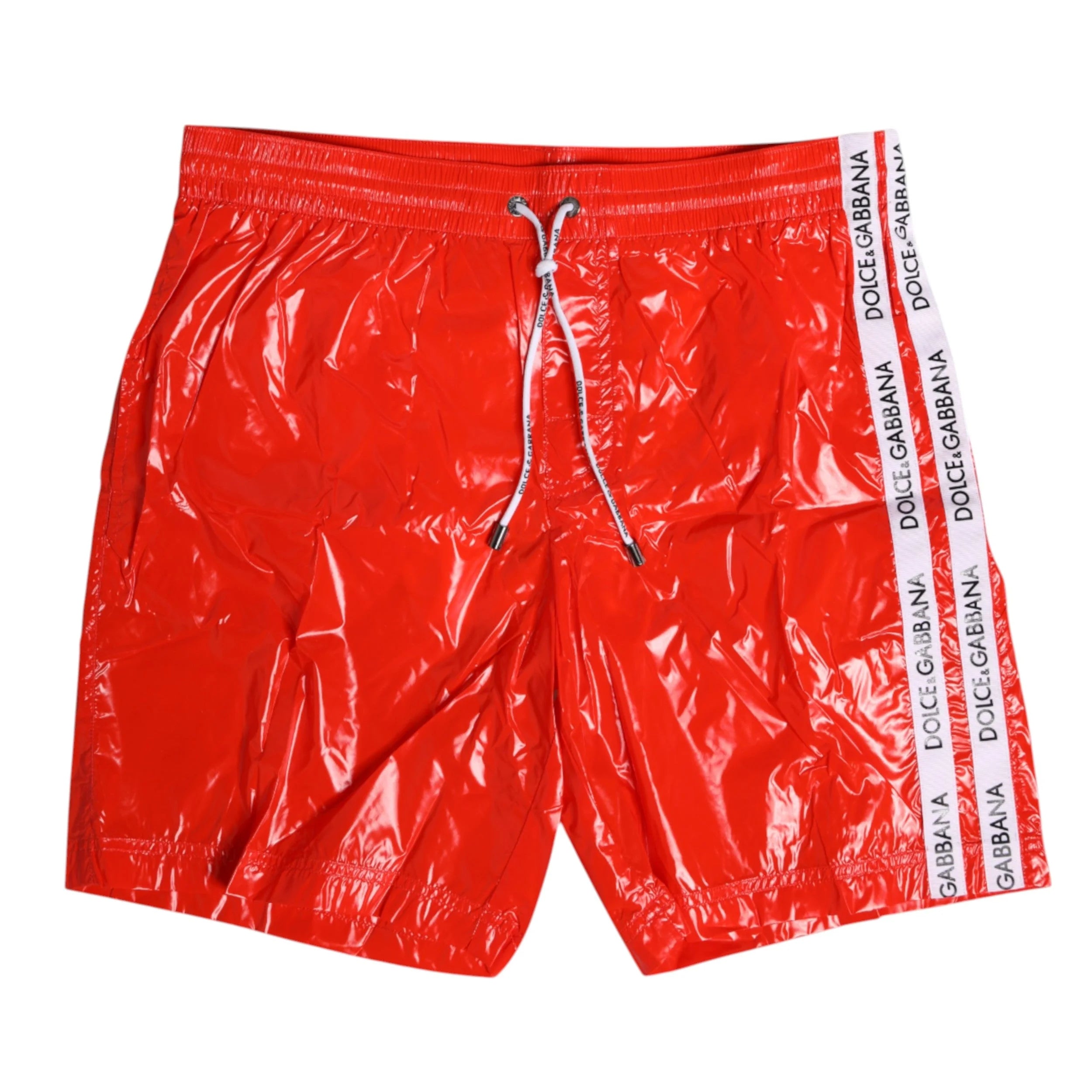 Dolce & Gabbana Red Nylon Drawstring Beachwear Shorts Swimwear - IT4 | S