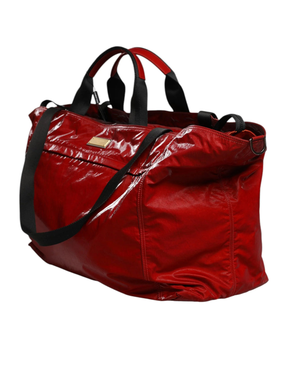 Dolce & Gabbana Red Nylon Hand Shoulder Duffel Travel Bag - Duffel Bags