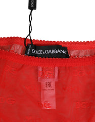 Dolce & Gabbana Red Nylon Sheer Mesh Lace Brief Panty Underwear - IT4 | L - Briefs