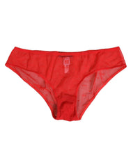 Dolce & Gabbana Red Nylon Sheer Mesh Lace Brief Panty Underwear - IT4 | L - Briefs