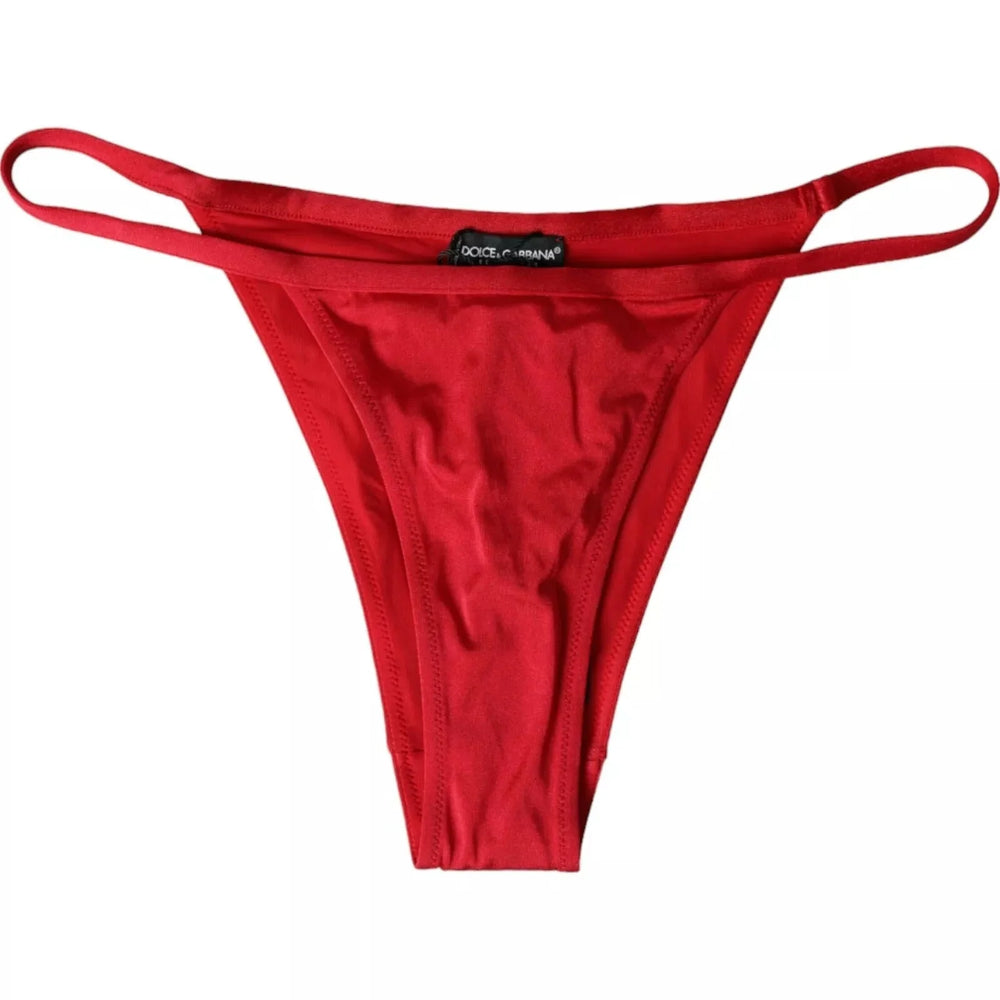 Dolce & Gabbana Red Nylon Stretch Beachwear Swimwear Bottom Bikini - IT3 | M - Classic Bikinis