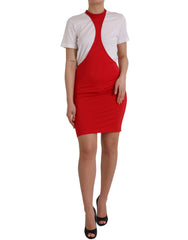 Dolce & Gabbana Red Nylon Stretch Bodycon Sheath Mini Dress - IT40|S - Dresses