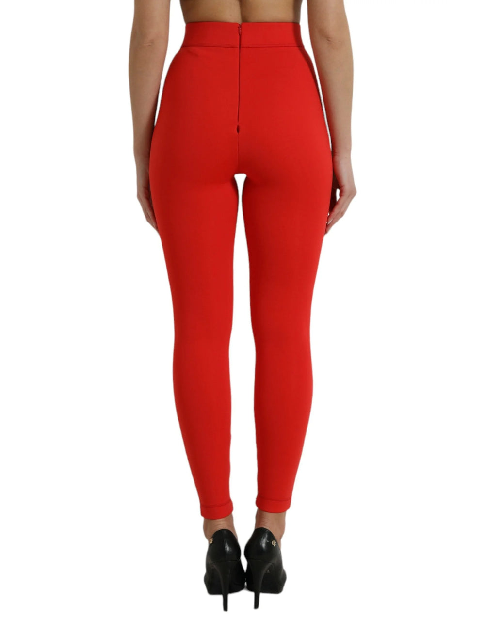 Dolce & Gabbana Red Nylon Stretch Slim Leggings Pants - IT40|S - Leggings