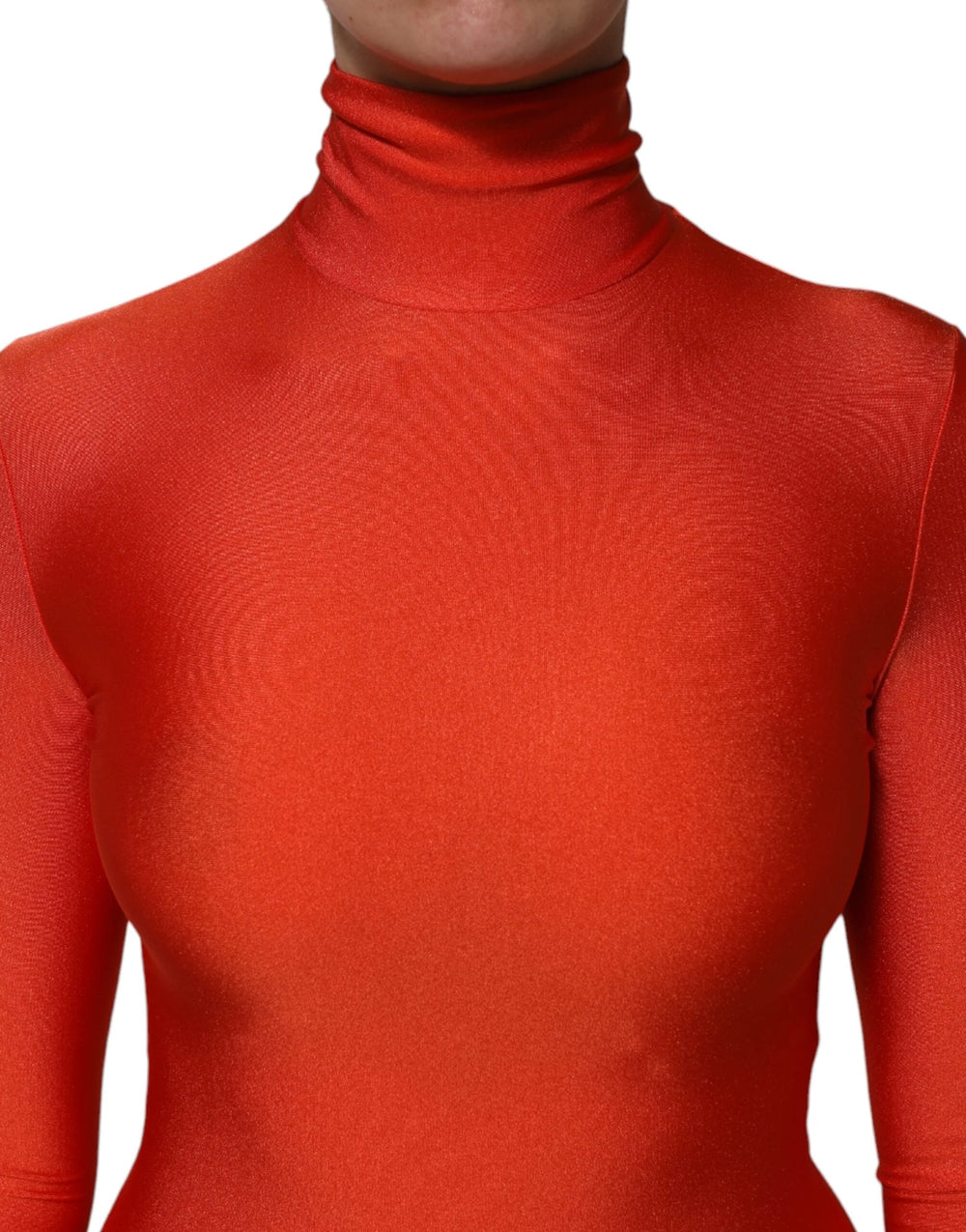 Dolce & Gabbana Red Nylon Turtleneck Bodycon Jumpsuit Dress - IT40|S - One-Pieces