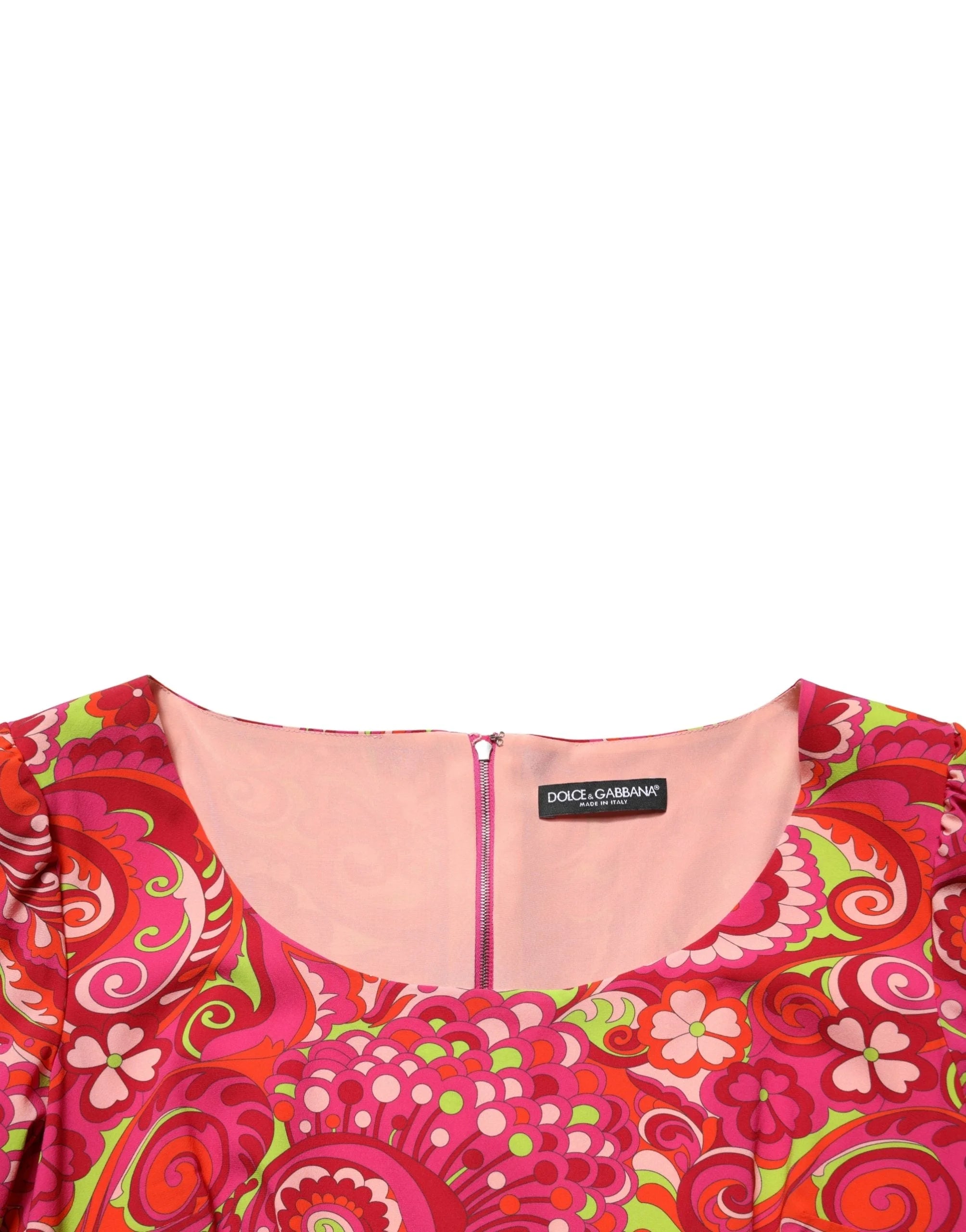 Dolce & Gabbana Red Paisley Floral Print Sheath Midi Dress - IT48|XXL
