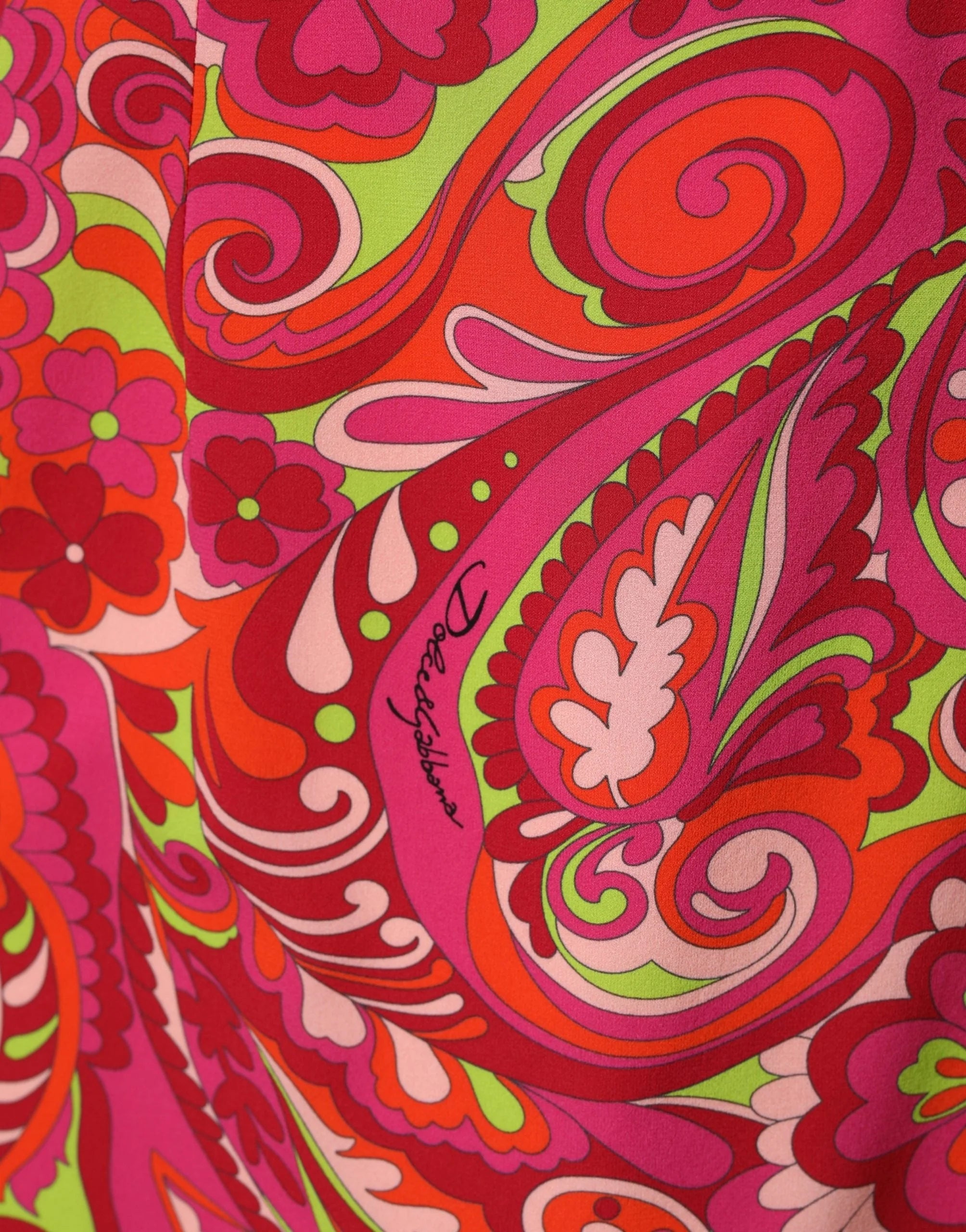 Dolce & Gabbana Red Paisley Floral Print Sheath Midi Dress - IT48|XXL