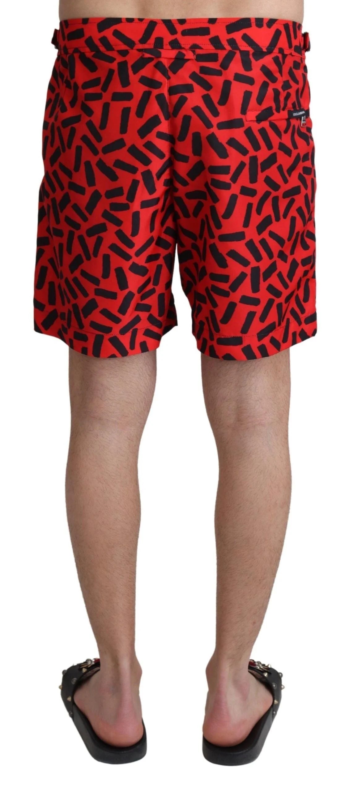Dolce & Gabbana Red Patterned Beachwear Shorts Swimwear - IT4 | S - Swim Boxers