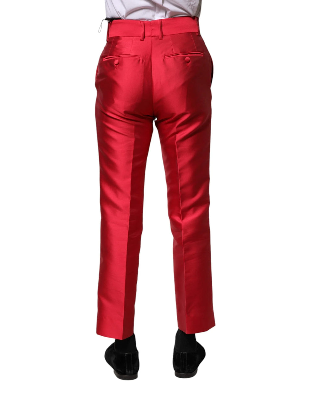 Dolce & Gabbana Red Polyester Cropped Dress Pants - IT46 | S - Trousers