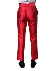 Dolce & Gabbana Red Polyester Cropped Dress Pants - IT46 | S - Trousers