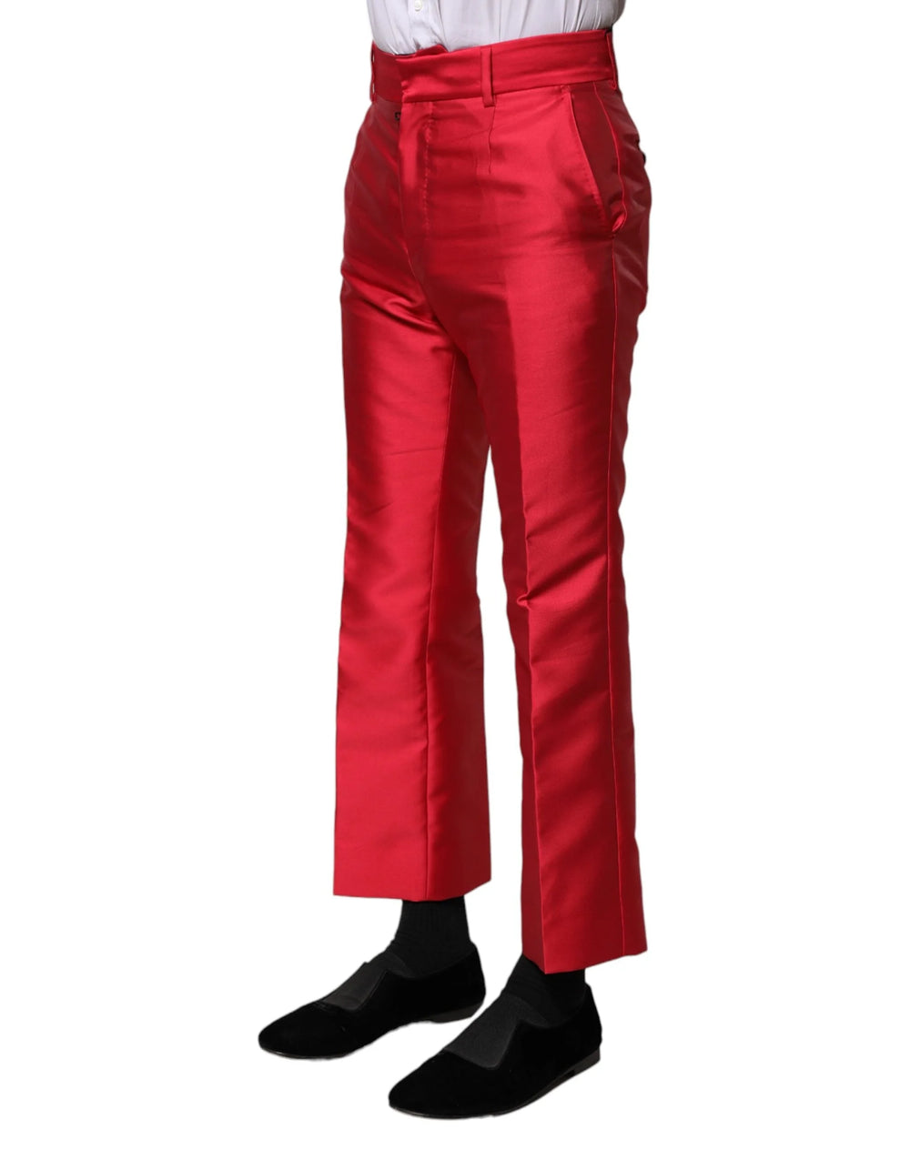 Dolce & Gabbana Red Polyester Cropped Dress Pants - IT46 | S - Trousers