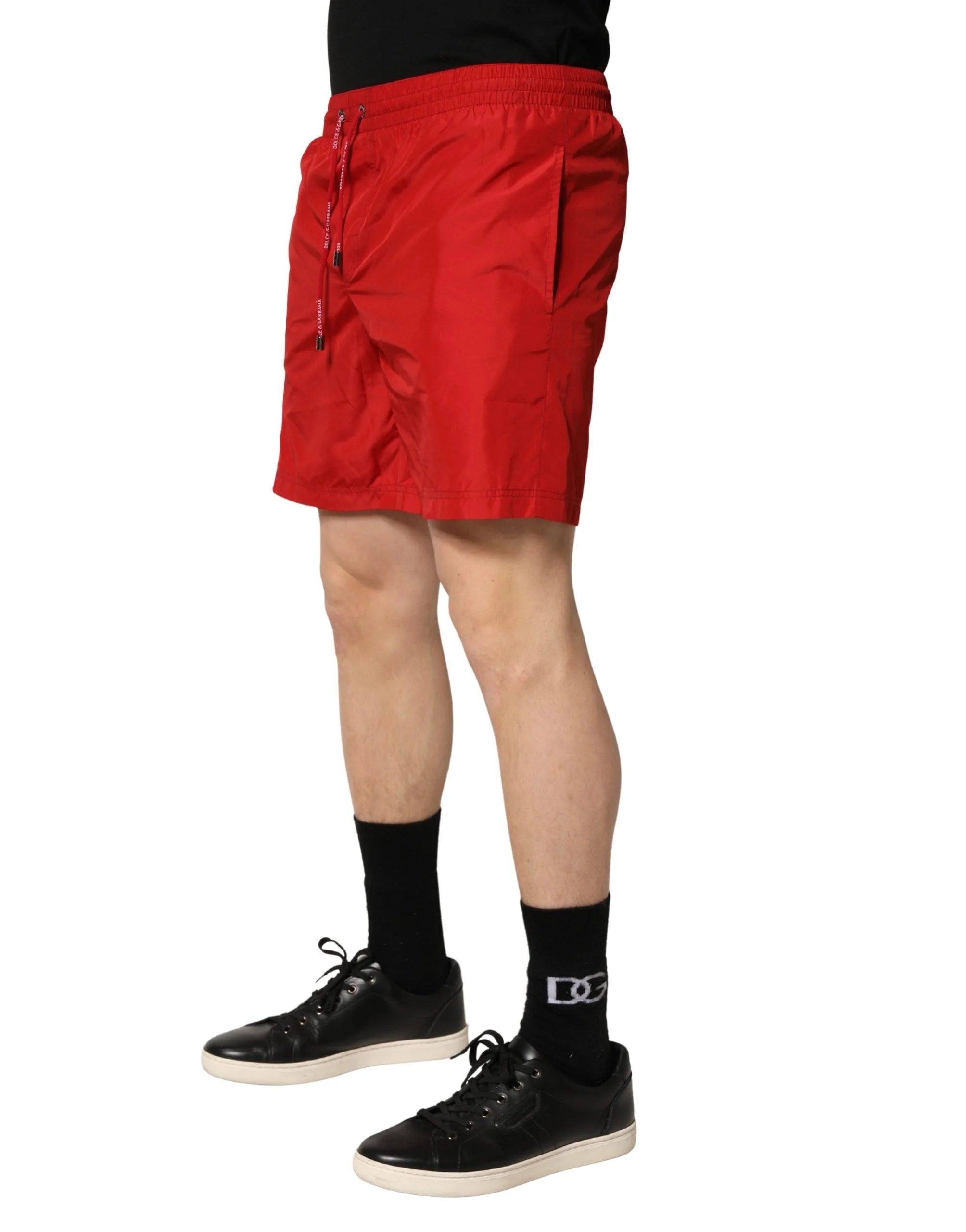 Dolce & Gabbana Røde polyester herre shorts med knyttebånd Badebekledning - IT4 | S