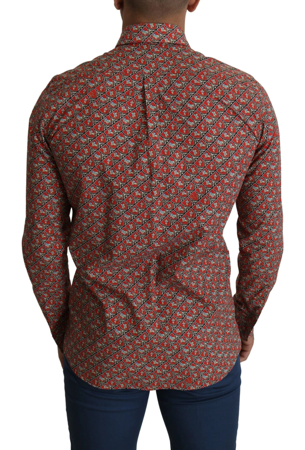 Dolce & Gabbana Red Printed Knight Formal Dress MARTINI Shirt - IT39 | S - Shirts