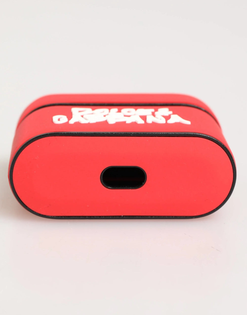Dolce & Gabbana Red PVC DG Logo Embossed Men Flip Holder Airpods Case - Headphone Carrying Cases