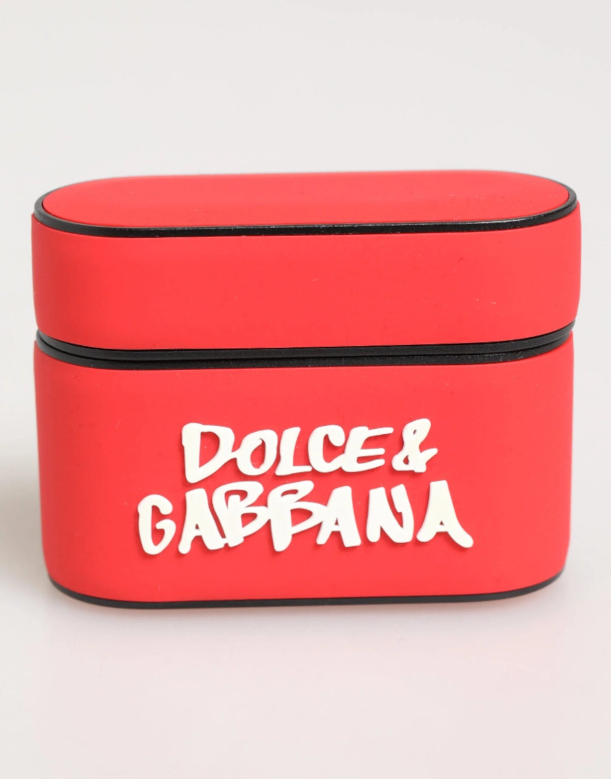 Dolce & Gabbana Red PVC DG Logo Embossed Men Flip Holder Airpods Case - Headphone Carrying Cases