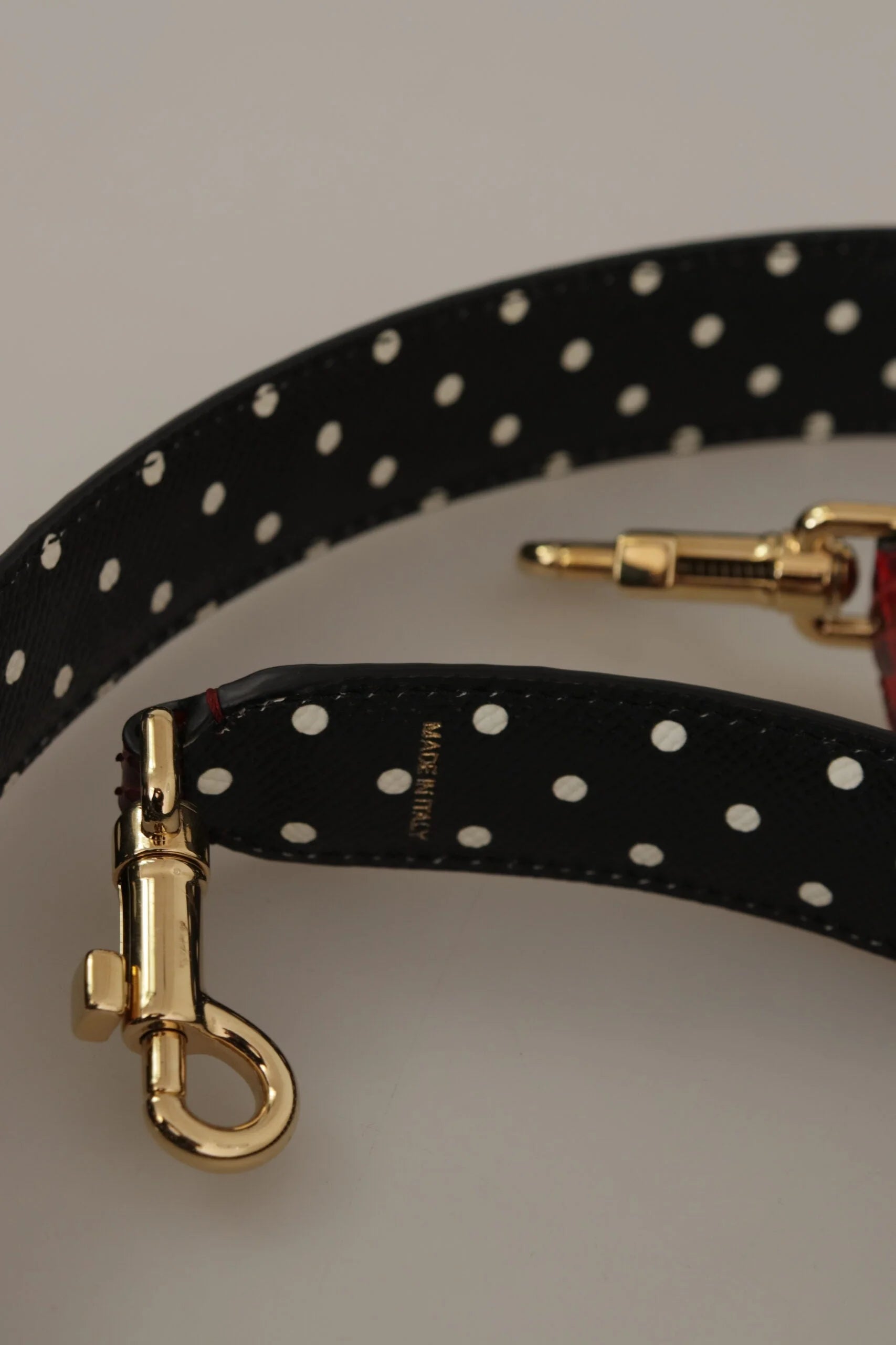 Dolce & Gabbana Red Python Leather Crystals Reversible Shoulder Strap