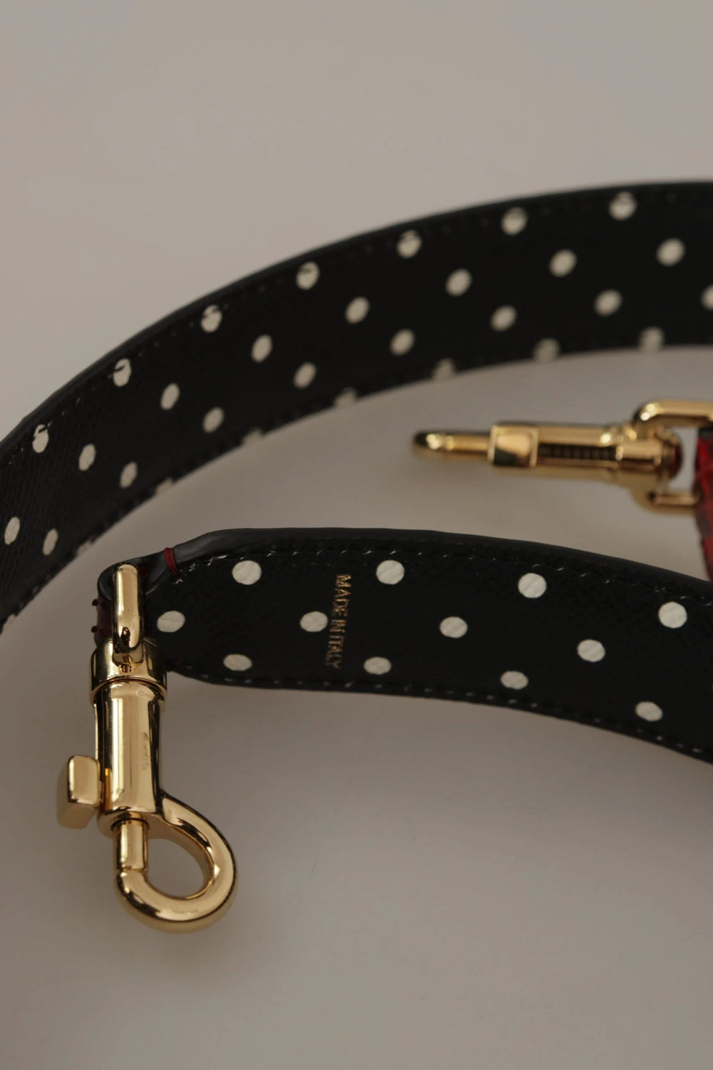 Dolce & Gabbana Red Python Leather Crystals Reversible Shoulder Strap