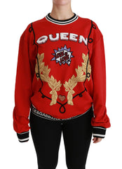 Dolce & Gabbana Red Queen Sequined Love Pullover Sweater - Sweaters