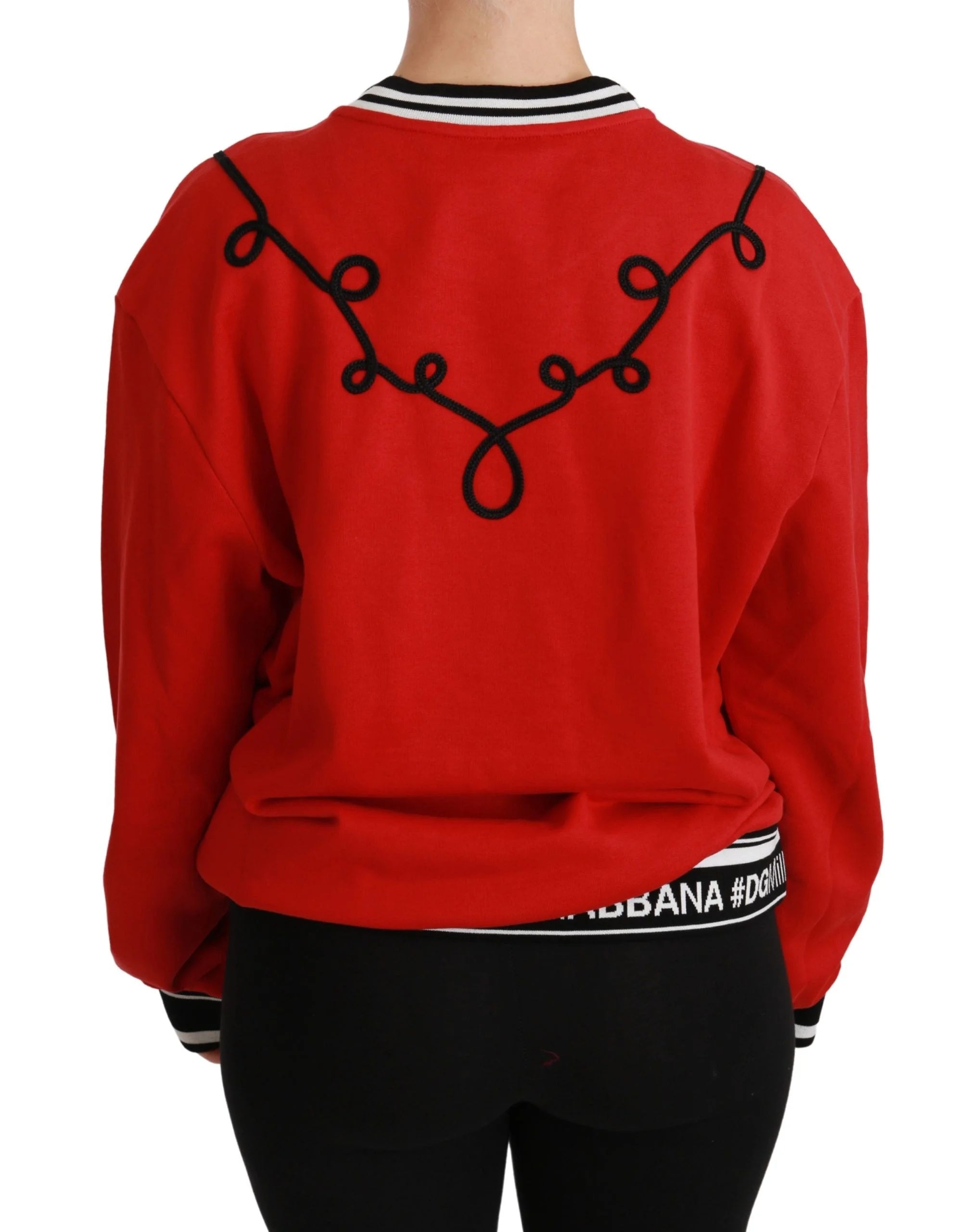 Dolce & Gabbana Red Queen Sequined Love Pullover Sweater - Sweaters