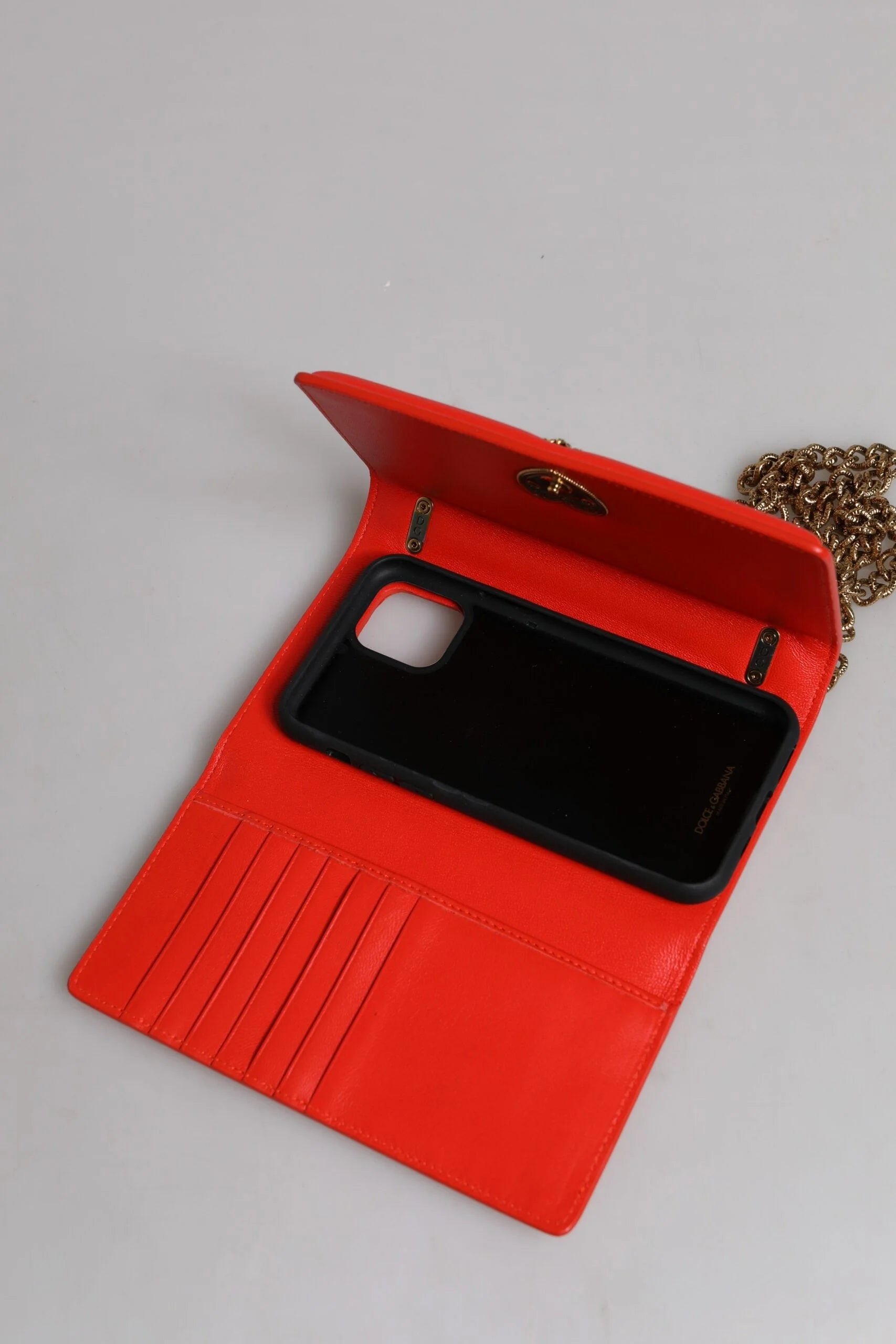 Dolce & Gabbana Red Quilted Devotion Crossbody Chain Phone Cover Bag - Cross Body Bags