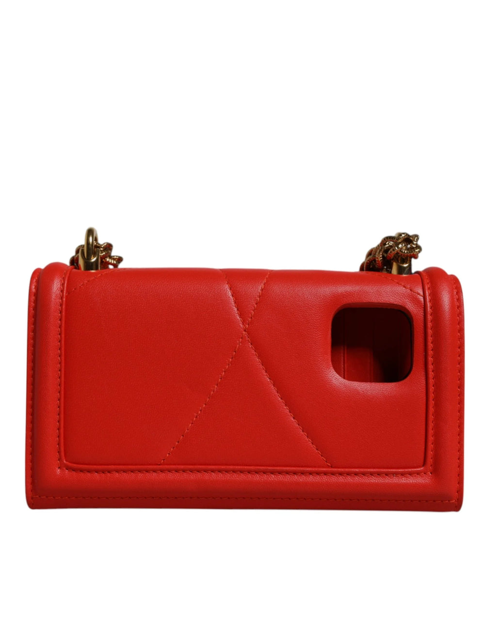 Dolce & Gabbana Red Quilted Devotion Crossbody Chain Phone Cover Bag - Cross Body Bags