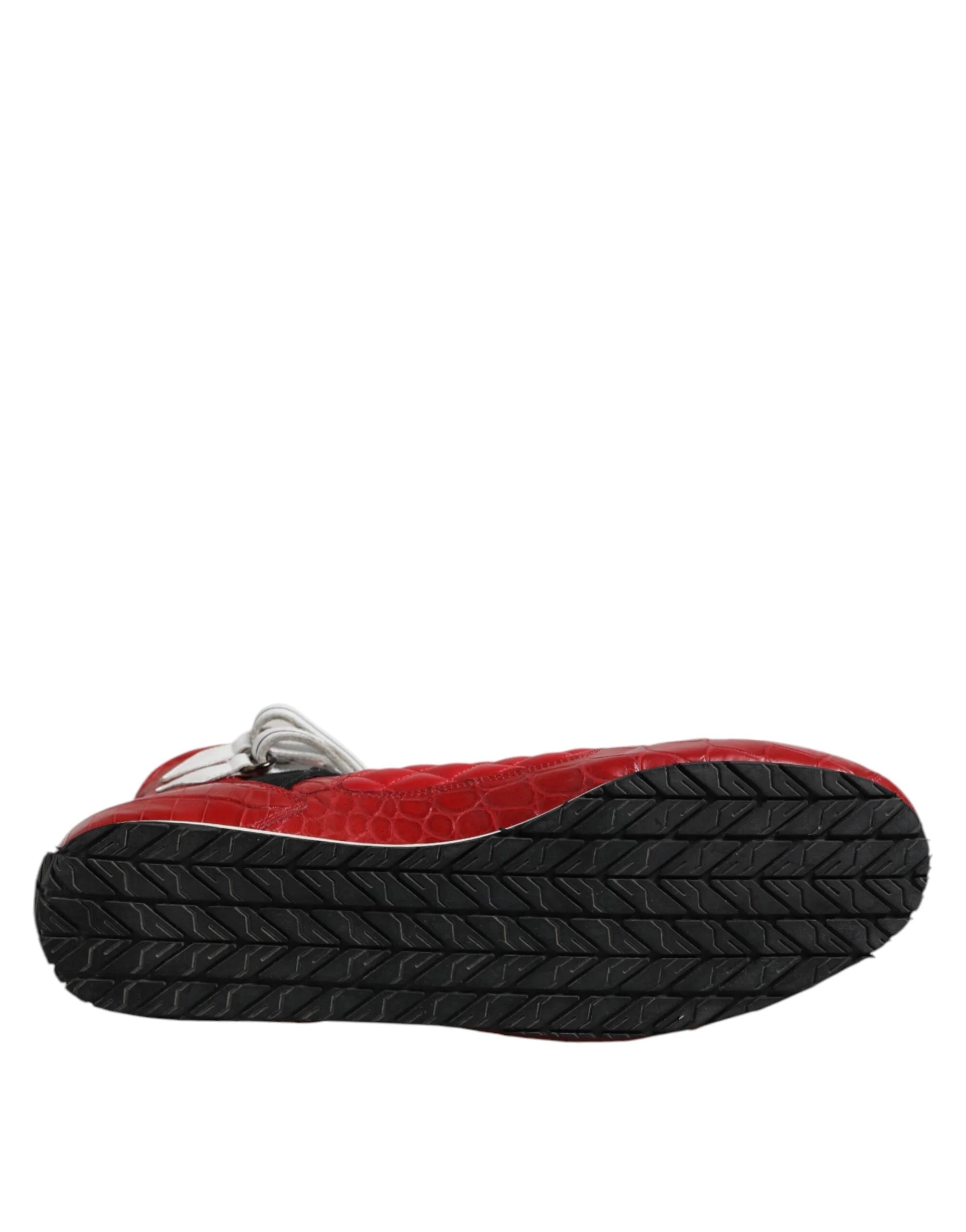 Dolce & Gabbana Red Quilted Leather Lace Up Sneakers Shoes - EU44/US11
