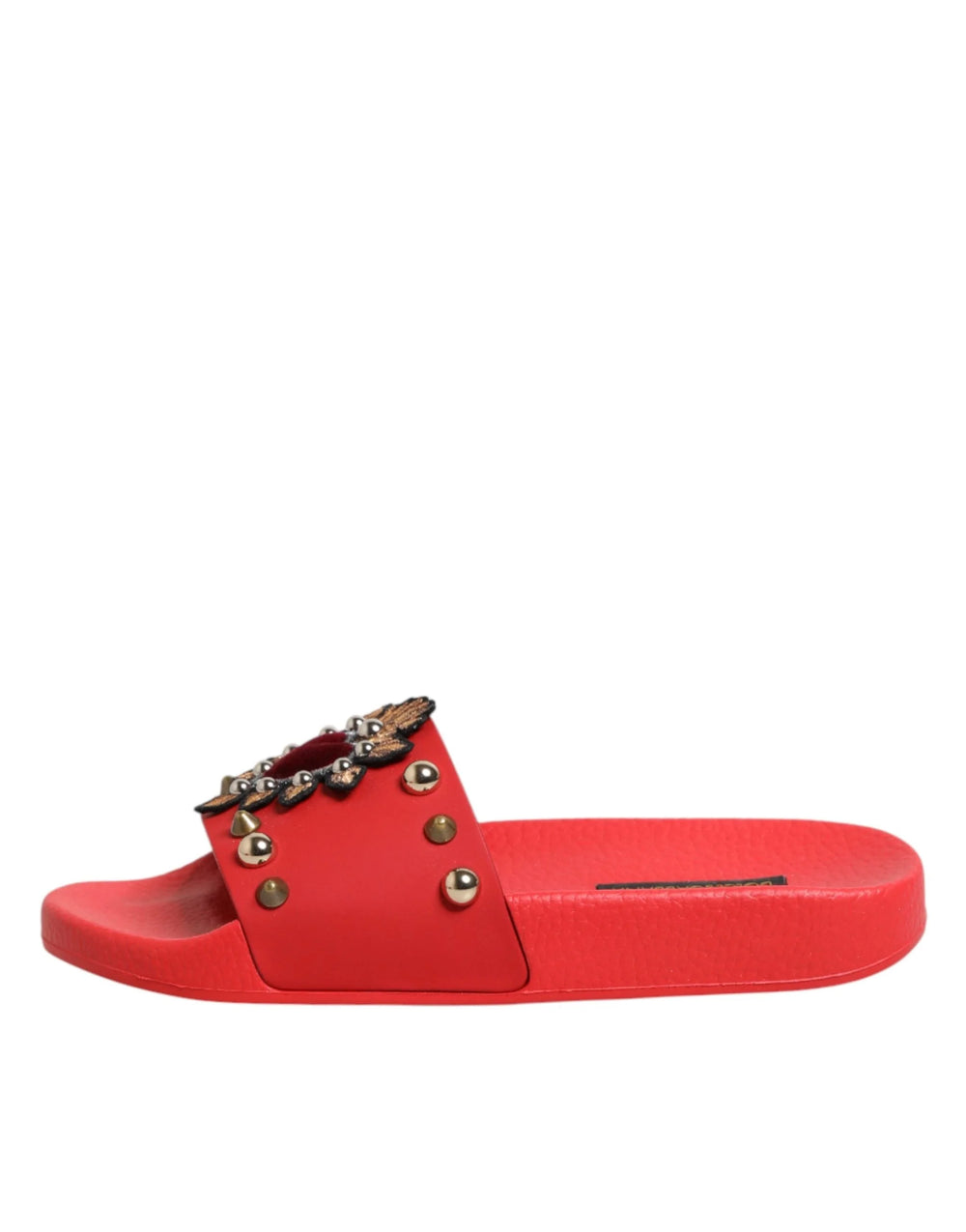 Dolce & Gabbana Red Sacred Heart Stud Slides Beachwear Shoes - EU35/US4.5 - Sandals