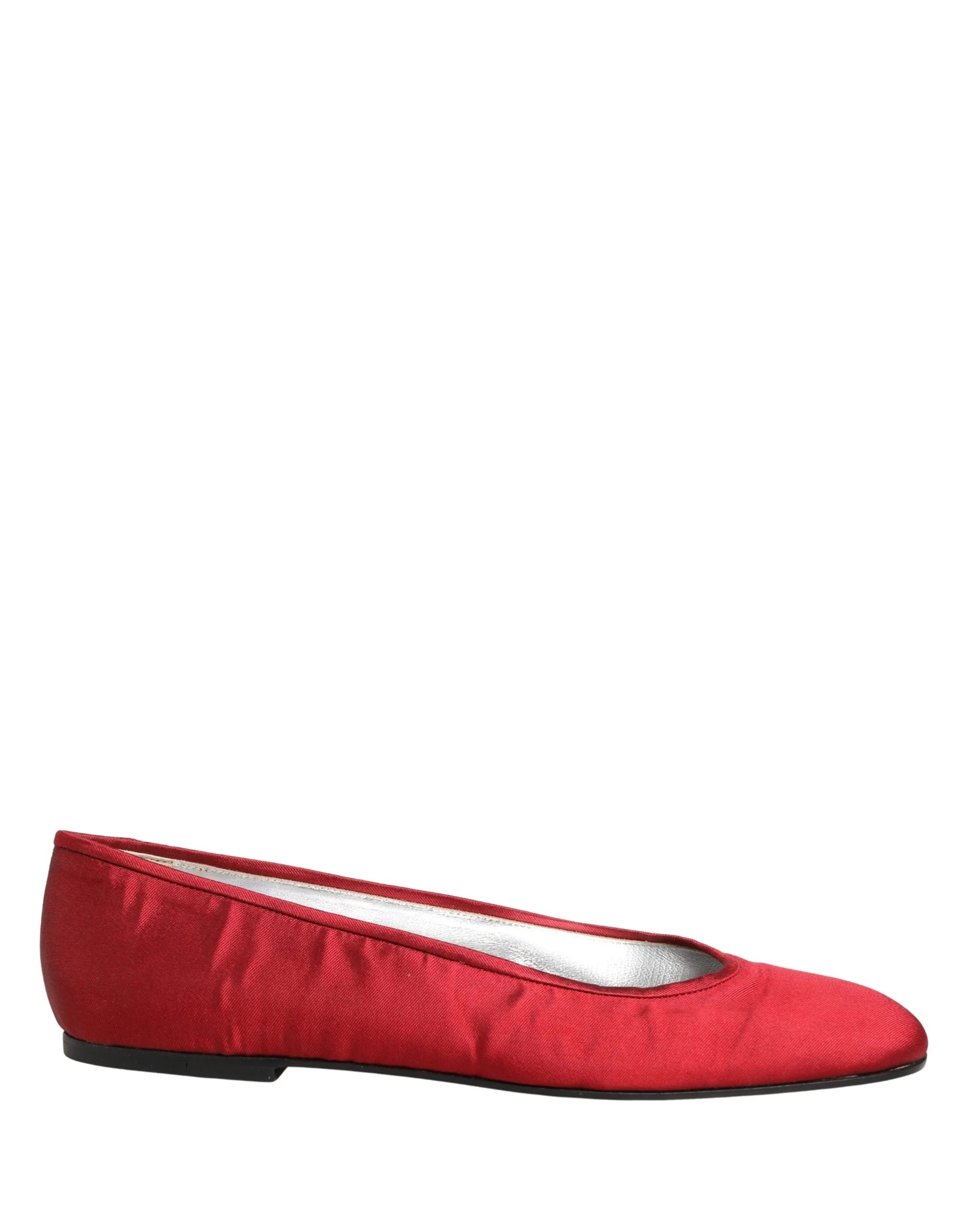 Dolce & Gabbana Rød Satin Stoff Balletsko Loafers - EU40/US9.5