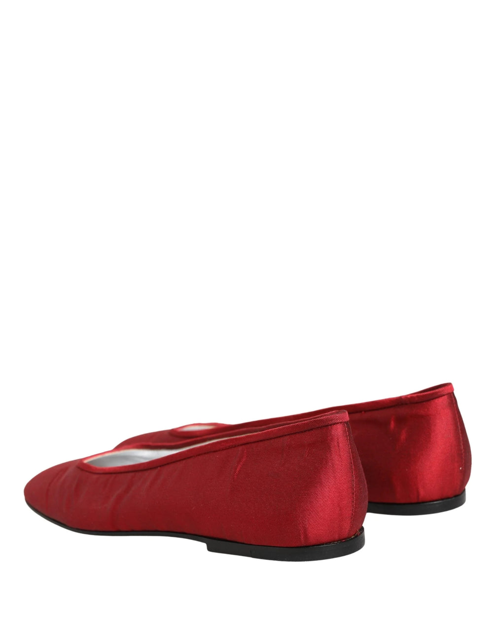 Dolce & Gabbana Rød Satin Stoff Balletsko Loafers - EU40/US9.5