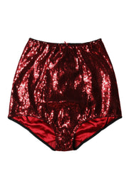 Dolce & Gabbana Red Sequin Embellished High Waist Girdle Underwear - IT2 | S