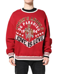 Dolce & Gabbana Red Sequin Knit Pullover Sweatshirt Sweater - IT50 | L - Sweaters